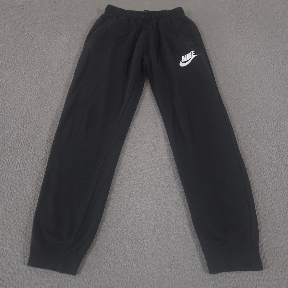 Nike Sweatpants Womens Small Black Sportswear Essential Fleece Tapered Joggers
